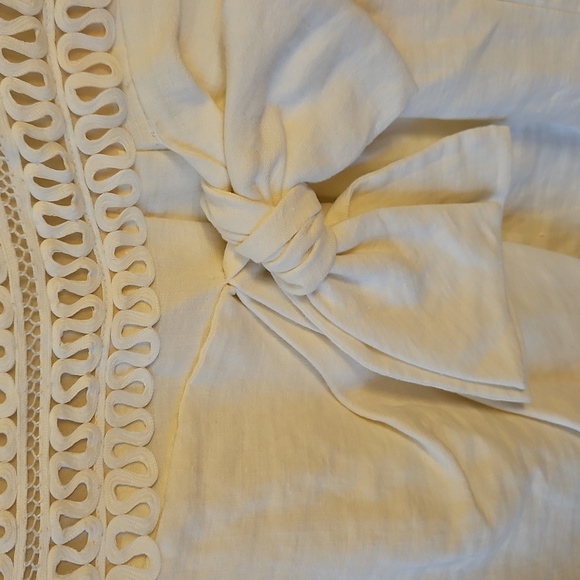 👰♀💕3.1 Phillip Lim Ivory Ribbon Lace Linen Mini Dress | Size 6 - Picture 6 of 11